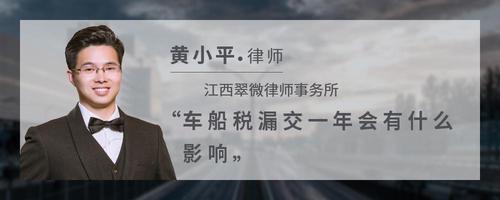 车船税漏交一年会有什么影响
