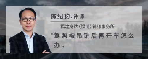 驾照被吊销后再开车怎么办