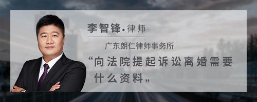 向法院提起诉讼离婚需要什么资料