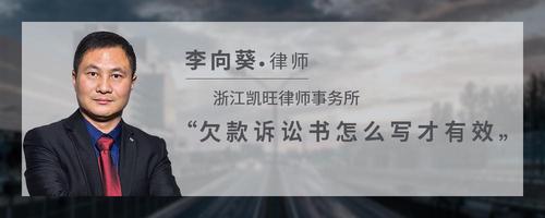 欠款诉讼书怎么写才有效