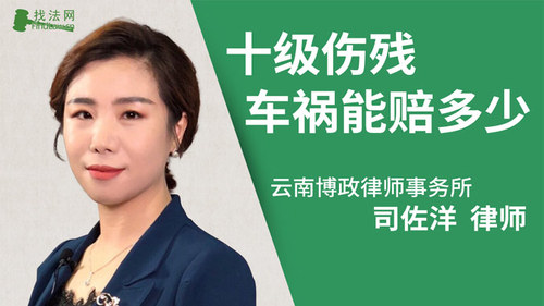 十级伤残车祸能赔多少