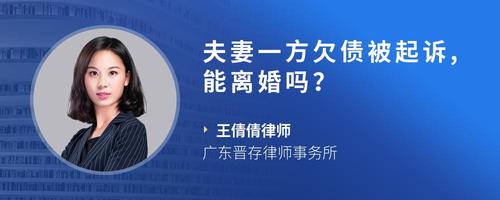 夫妻一方欠债被起诉,能离婚吗?