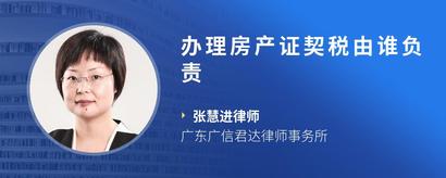 办理房产证契税由谁负责